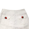 Dolce & Gabbana White Floral Brocade High Waist Mini Skirt