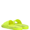 Dolce & Gabbana Green Rubber Slides Sandals Beachwear Shoes