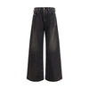 Diesel Black Cotton Relaxed Fit Jeans