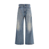Diesel Blue Cotton Relaxed Fit Jeans