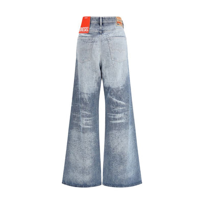 Diesel Blue Cotton Flared Jeans