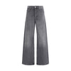 Marine Serre Gray Cotton Flared Jeans