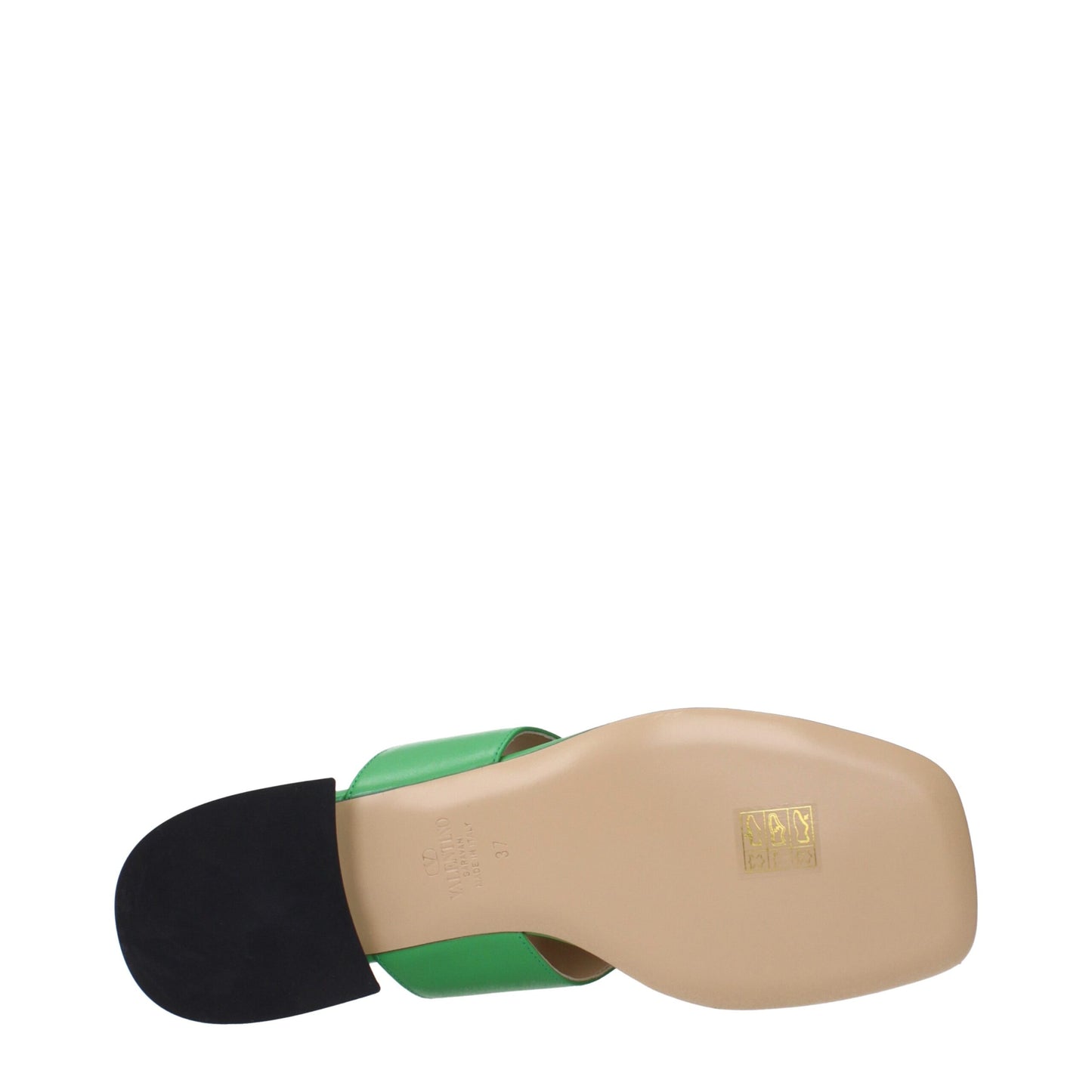 Valentino Garavani Green Leather Flip-Flop Sandals