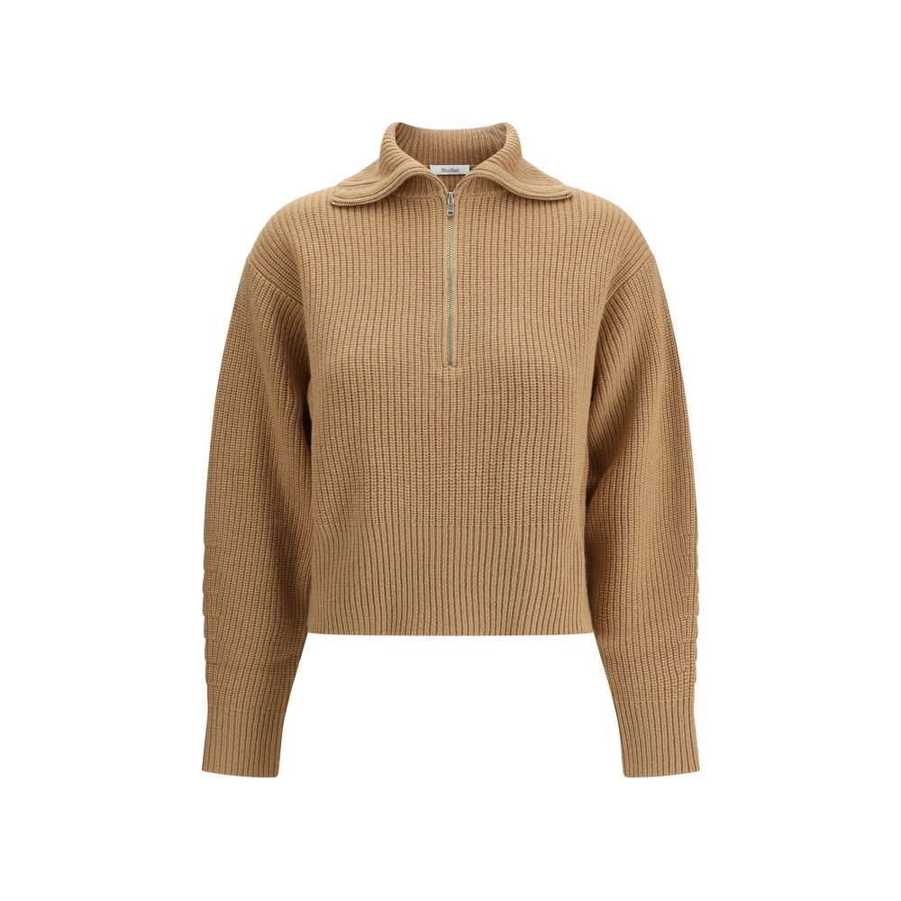 Max Mara braunes Woll-Sweatshirt