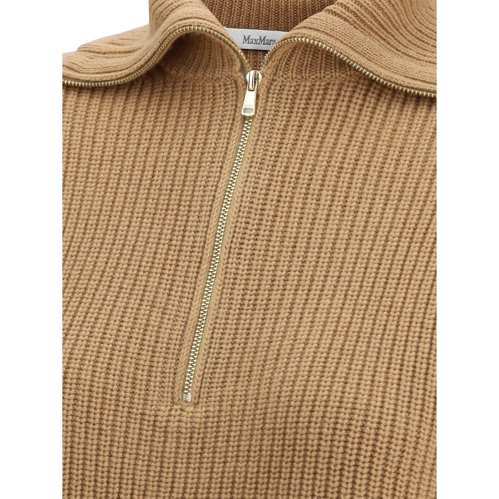 Max Mara braunes Woll-Sweatshirt