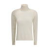 Max Mara White Wool Turtleneck