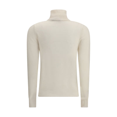 Max Mara White Wool Turtleneck