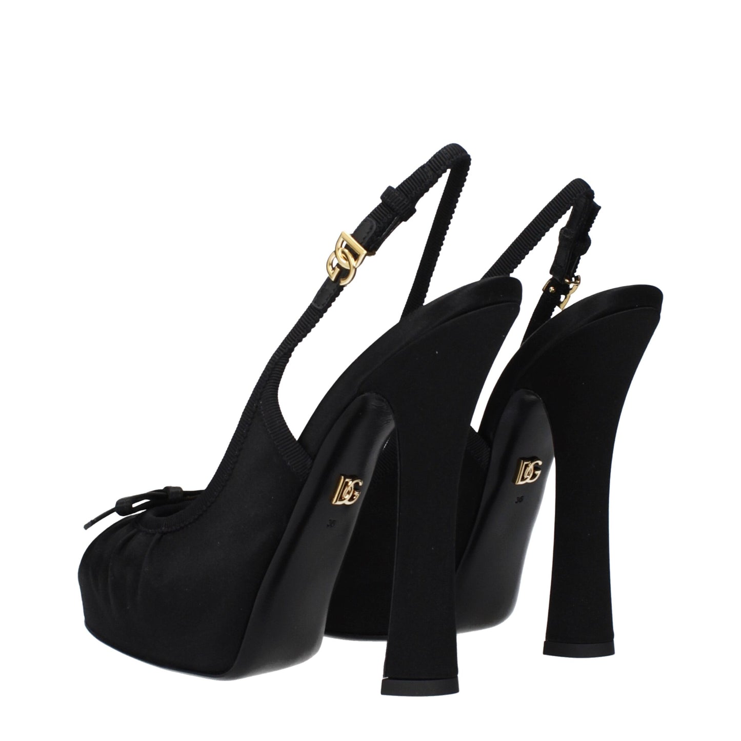 Dolce & Gabbana Black Satin High Heel Pumps
