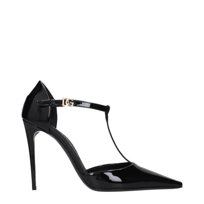 Dolce & Gabbana Black Leather High Heel Pumps