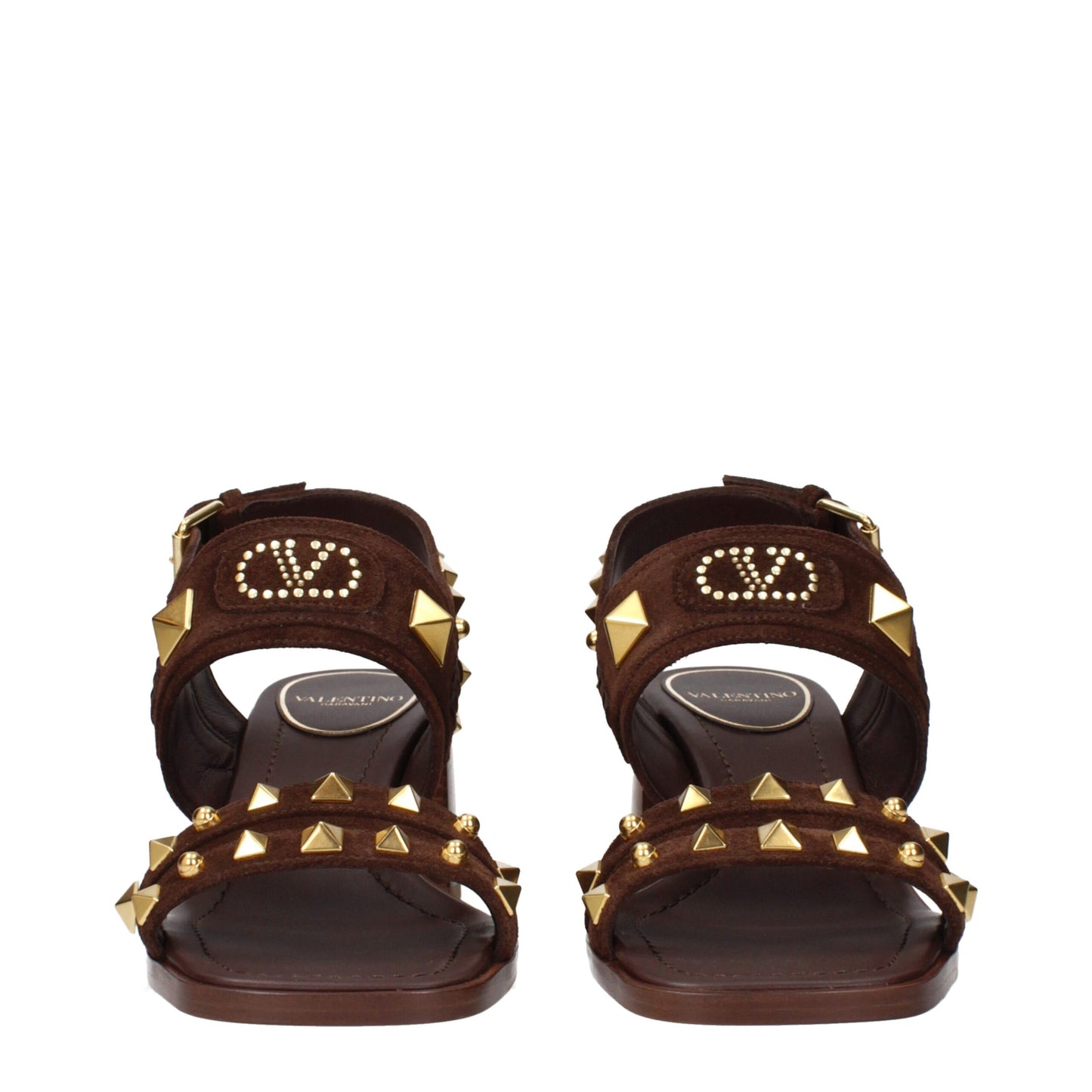 Valentino Garavani Brown Leather Strap-On Sandals