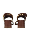 Valentino Garavani Brown Leather Strap-On Sandals