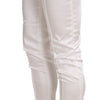 Elisabetta Franchi White Low Waist Cropped Skinny Trouser Pants