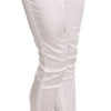 Elisabetta Franchi White Low Waist Cropped Skinny Trouser Pants