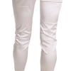 Elisabetta Franchi White Low Waist Cropped Skinny Trouser Pants