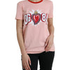 Dolce & Gabbana Pink Graphic Print Cotton Crew Neck T-shirt