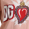 Dolce & Gabbana Pink Graphic Print Cotton Crew Neck T-shirt