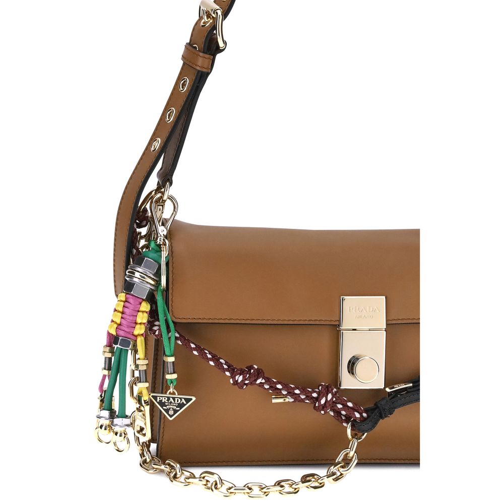 Prada Schultertasche aus braunem Kalbsleder, Modell Bos Taurus