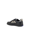 Burberry Black Calf Leather Bos Taurus Low Top Sneakers