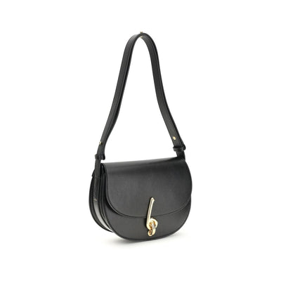 Burberry Black Calf Leather Bos Taurus Shoulder Bag