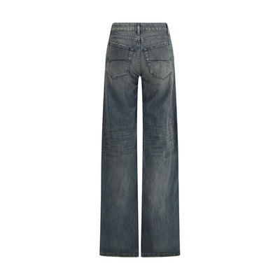 Balenciaga Blue Cotton Flared Jeans