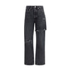 Agolde Black Recycled Cotton Straight-Leg Jeans