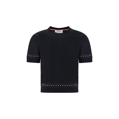 Schwarzes Baumwoll-T-Shirt von Thom Browne