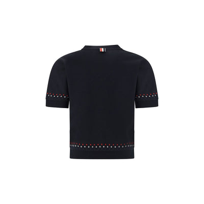 Schwarzes Baumwoll-T-Shirt von Thom Browne