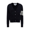 Thom Browne Polohemd aus blauer Fleecewolle