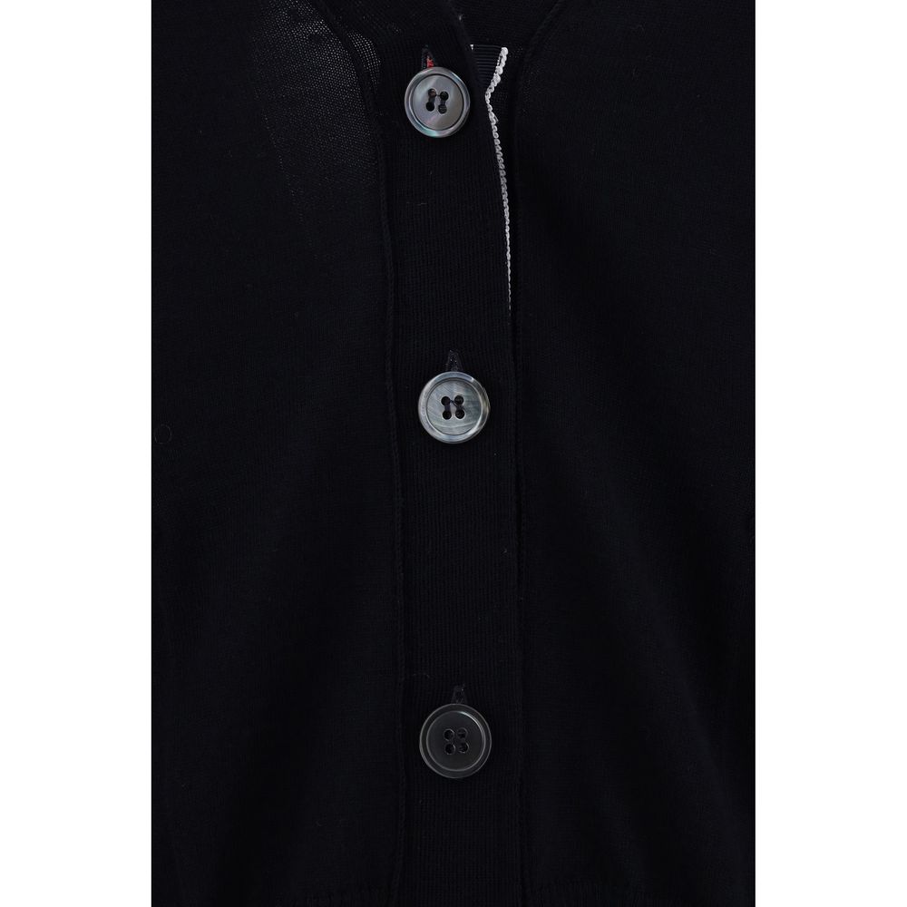 Thom Browne Polohemd aus blauer Fleecewolle