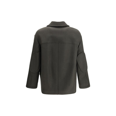 Ami Paris Grauer Fleece-Wollmantel