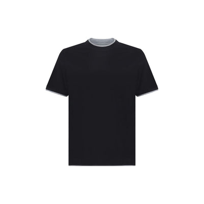 Brunello Cucinelli Black Cotton T-Shirt