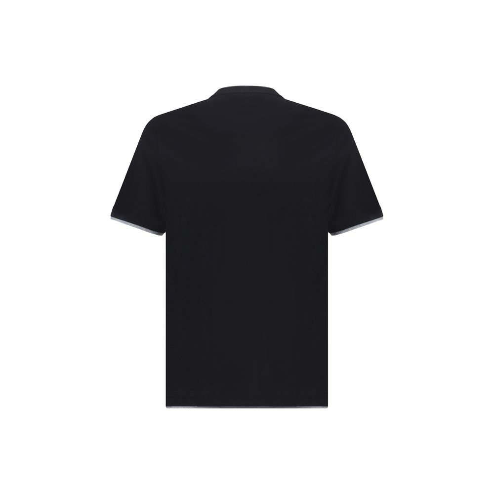 Brunello Cucinelli Black Cotton T-Shirt