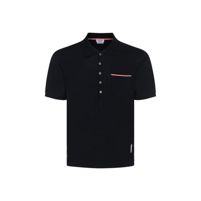 Thom Browne Polohemd aus blauer Baumwolle