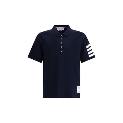 Thom Browne Polohemd aus blauer Baumwolle