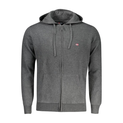 Norway 1963 Gray Polyester Men's Hooded Cardigan