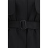 The Row Black Fleece Wool Trench Coat
