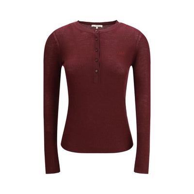 Chloé Bordeaux Wool Long Sleeve T-Shirt