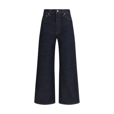 Khaite Blue Cotton Straight-Leg Jeans