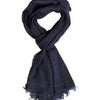 Dolce & Gabbana Blue Linen Neck Wrap Men Shawl Fringe Scarf