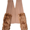 Dolce & Gabbana Brown Cashmere Knitted Fur Shawl Scarf