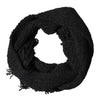 Dolce & Gabbana Black Cashmere Knit Shawl Fringes Scarf