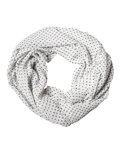 Dolce & Gabbana White Polka Dot Polyester Shawl Scarf