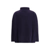 Max Mara Blue Fleece Wool Turtleneck