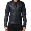 Dolce & Gabbana Blue Nylon Full Zip Bomber Men Jacket