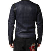 Dolce & Gabbana Blue Nylon Full Zip Bomber Men Jacket