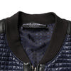 Dolce & Gabbana Blue Nylon Full Zip Bomber Men Jacket