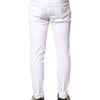 Dolce & Gabbana White Cotton Stretch Skinny Denim Men Jeans