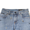 Dolce & Gabbana Blue Embellished Cotton Skinny Denim Jeans