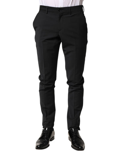 Dolce & Gabbana Black Wool Formal Dress Men Trouser Pants