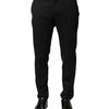 Dolce & Gabbana Black Wool Mid Waist Men Dress Trousers Pants
